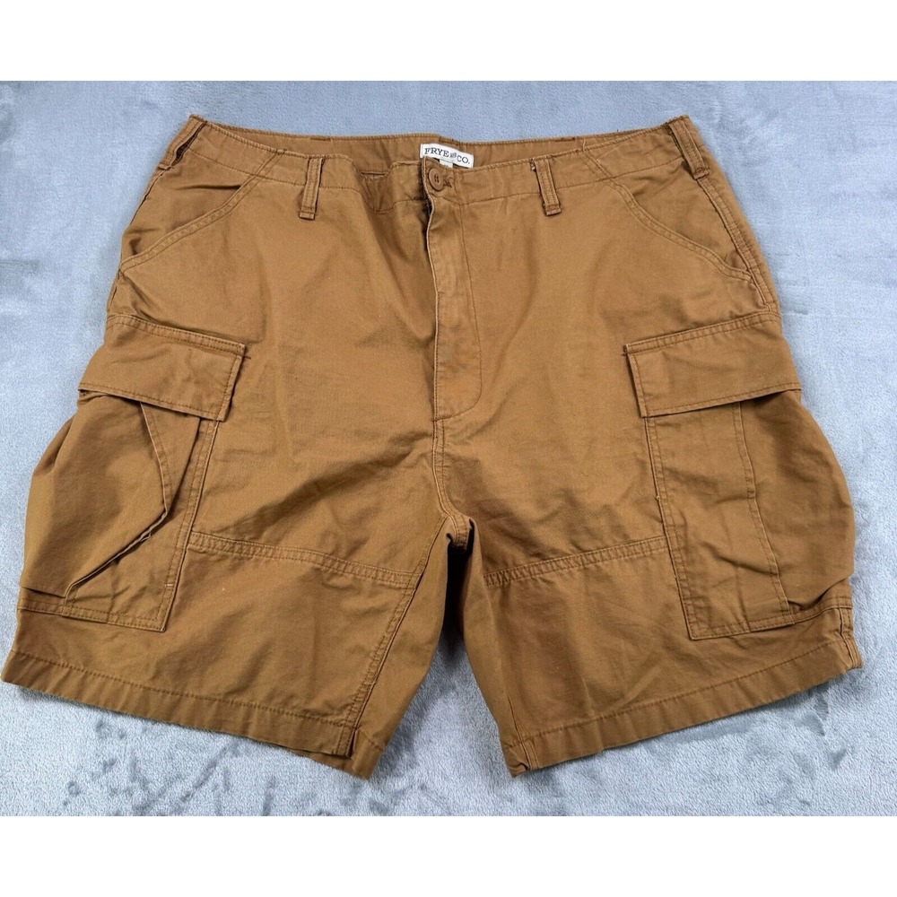 Frye & Co Cargo Shorts Mens 38 Brown Cotton Utility Outdoor Casual Hiking Pocket